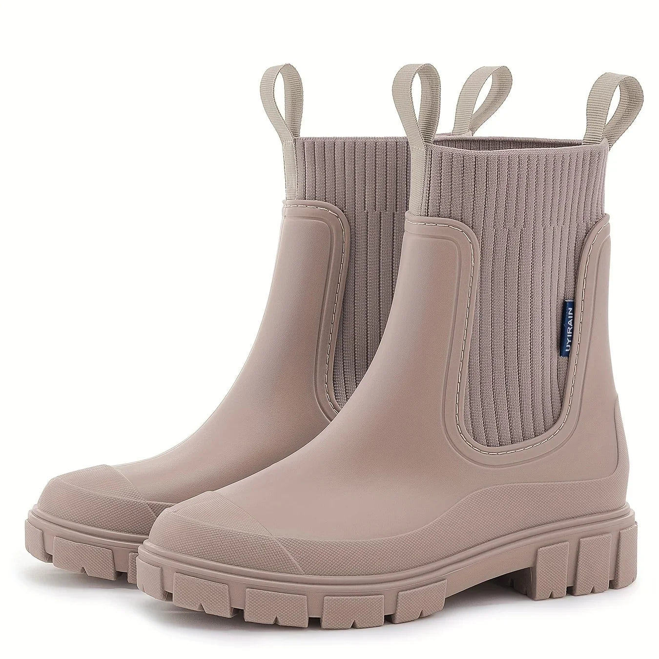Isabella™ RainGuard Chelsea Boots | Beige with Chunky Sole
