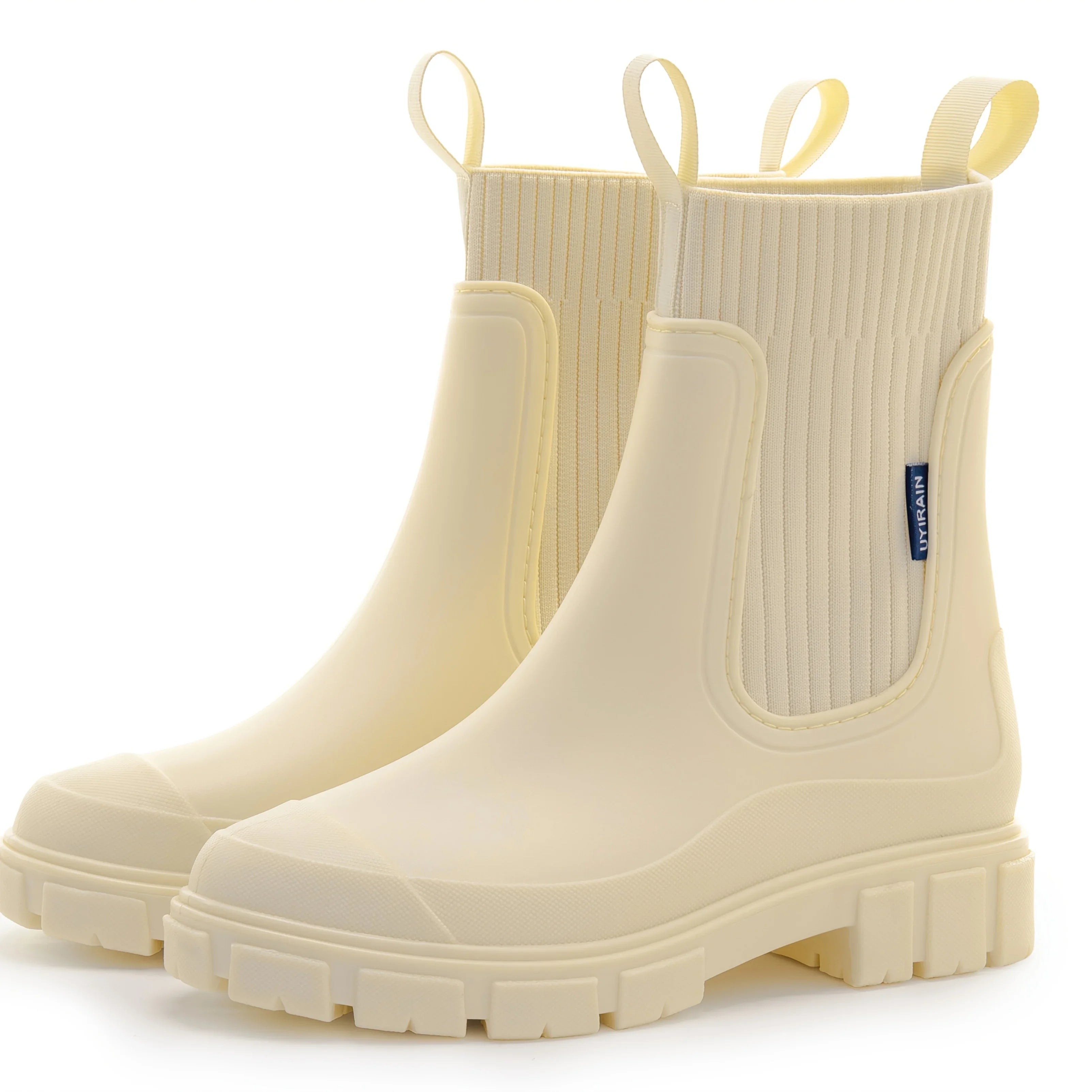Isabella™ RainGuard Chelsea Boots | Beige with Chunky Sole