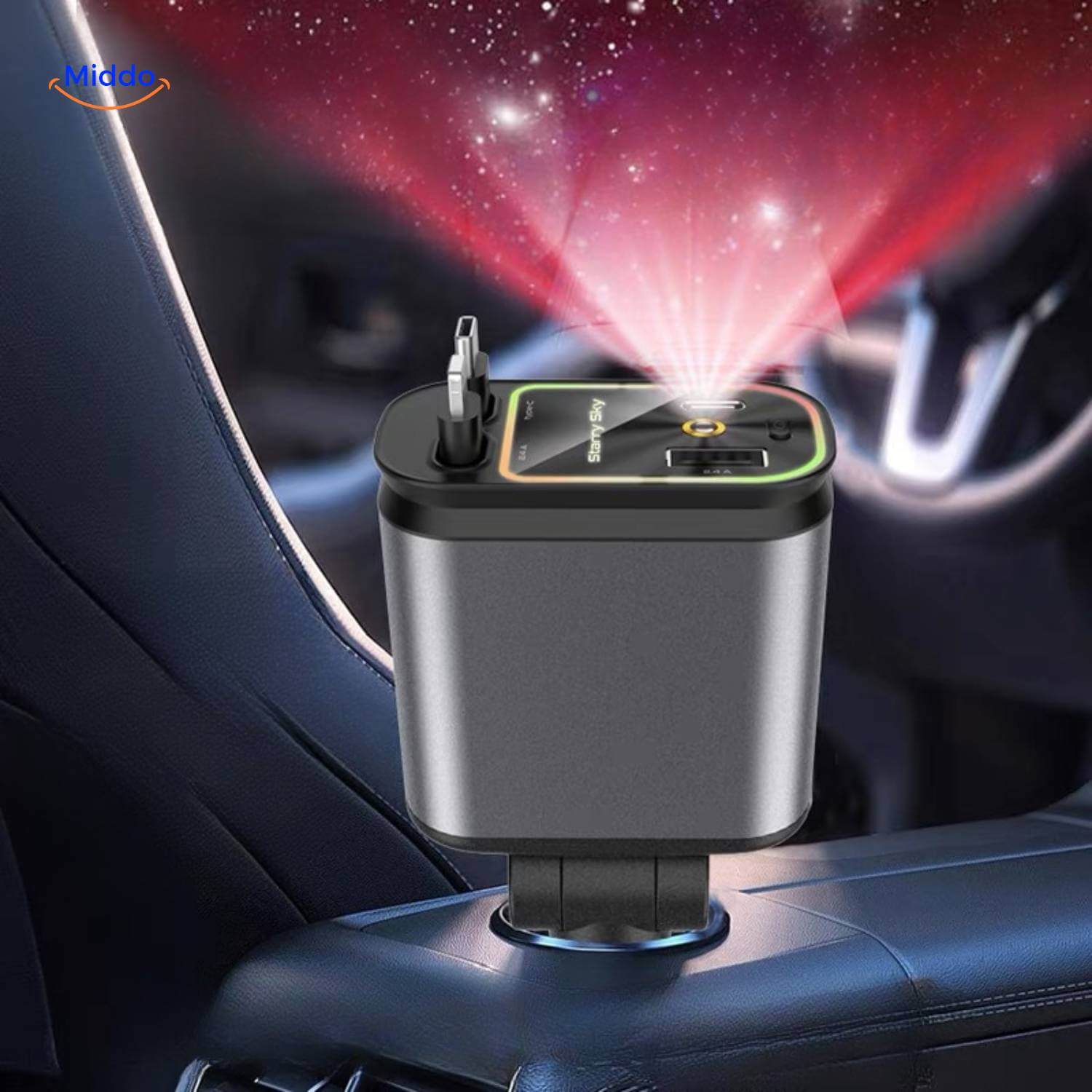 CelestialCharge™ 120W Fast Charger with RGB Star Projector