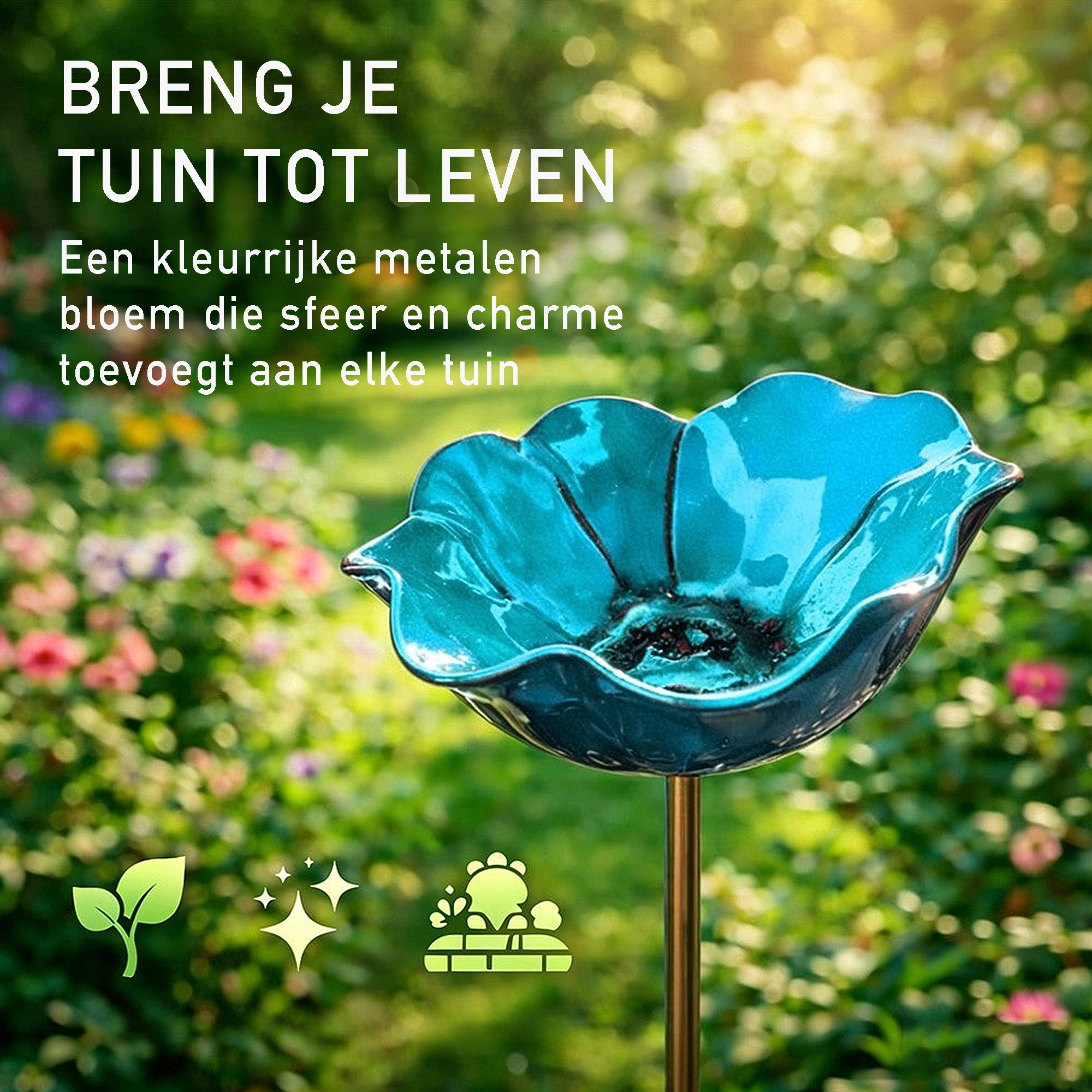 2-in-1 Tuinsteker & Mini Vogelbadje