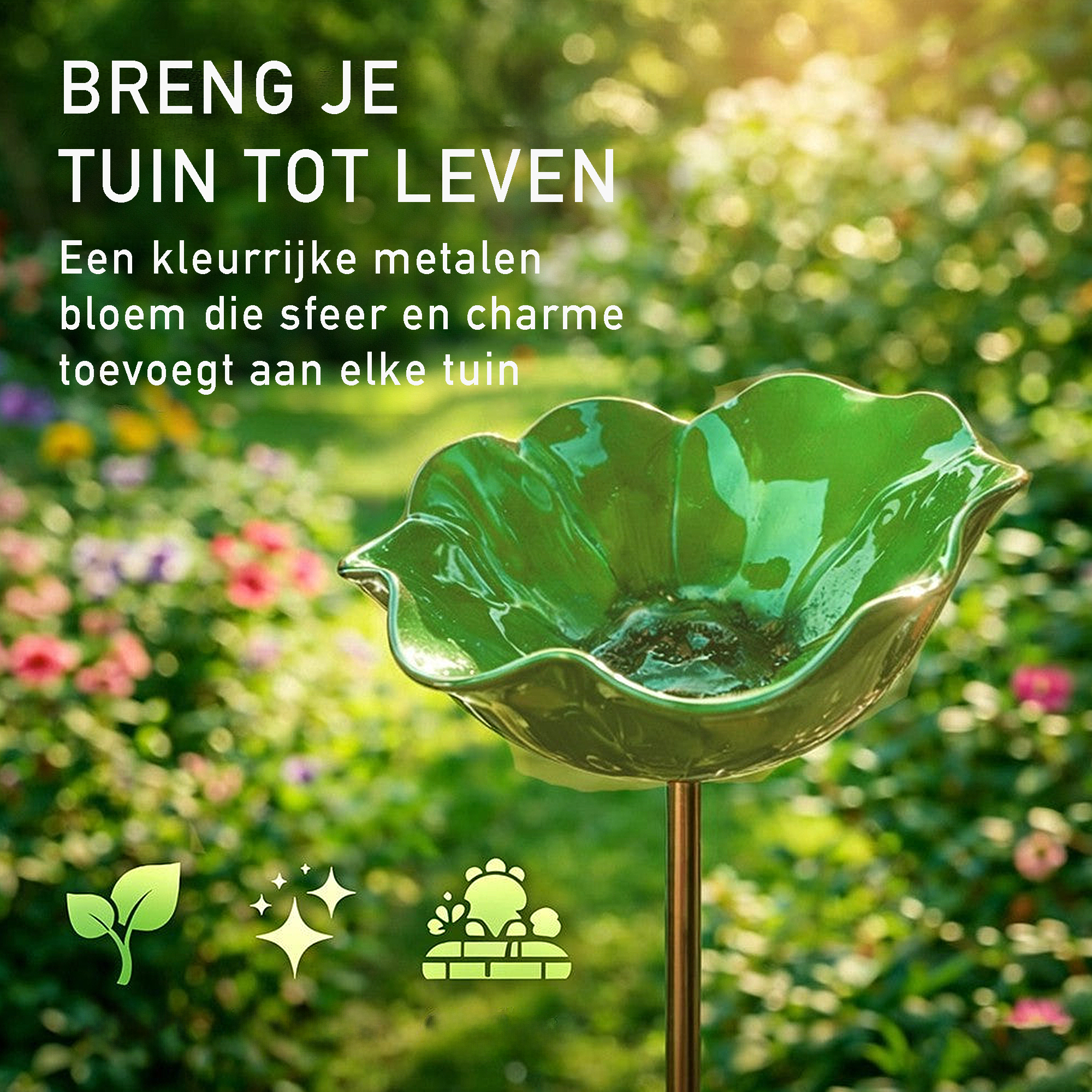 2-in-1 Tuinsteker & Mini Vogelbadje