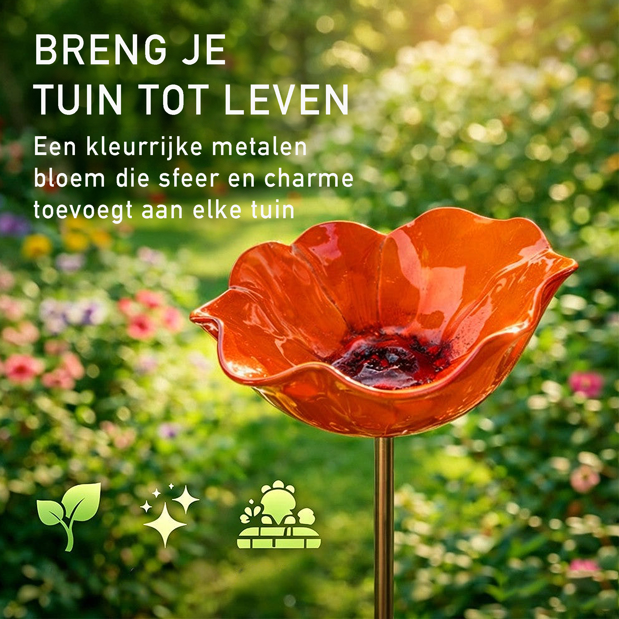 2-in-1 Tuinsteker & Mini Vogelbadje