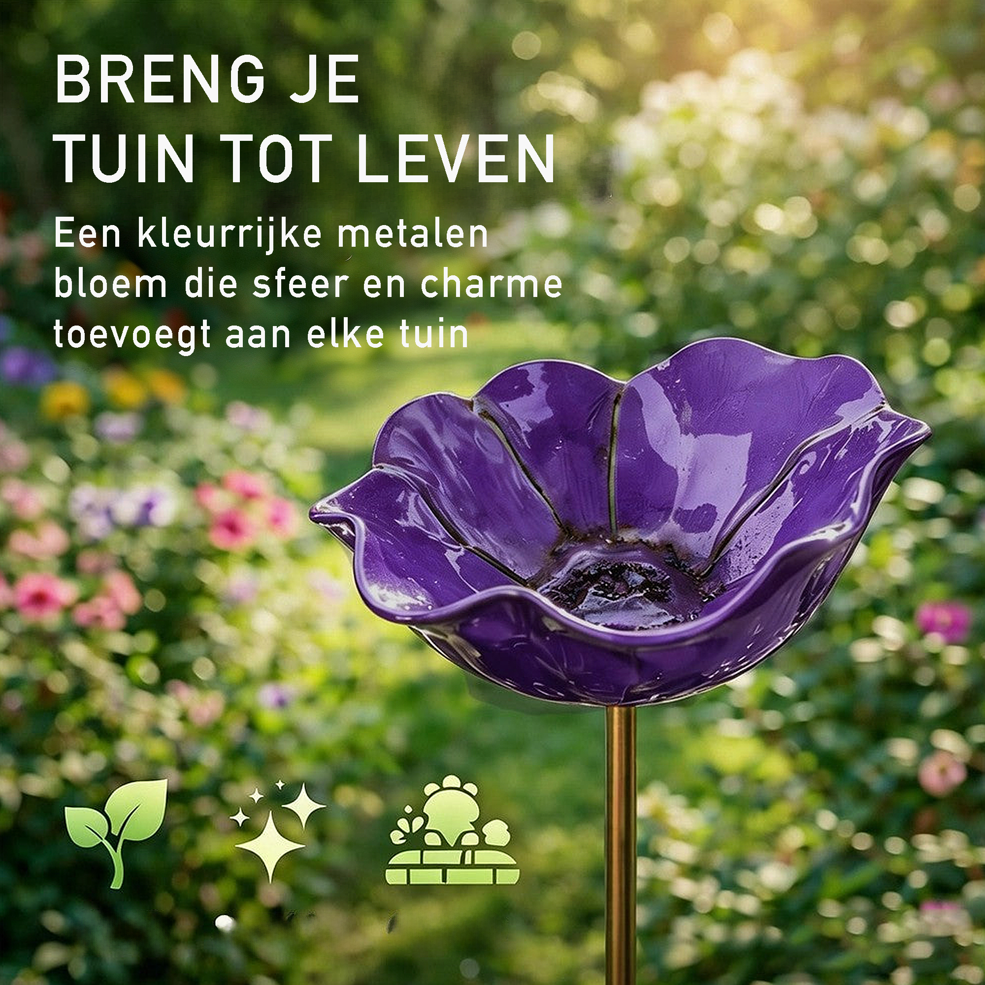 2-in-1 Tuinsteker & Mini Vogelbadje