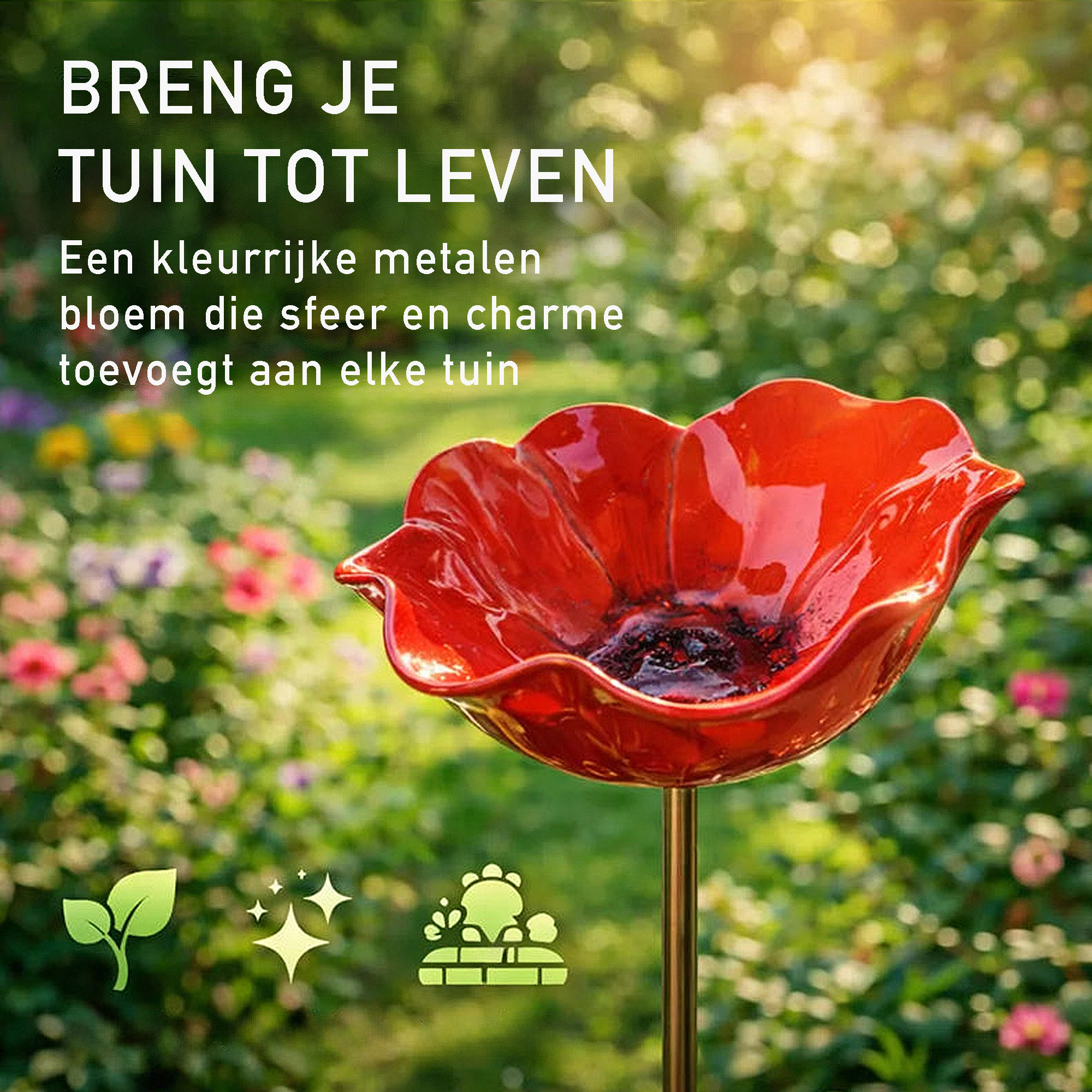 2-in-1 Tuinsteker & Mini Vogelbadje
