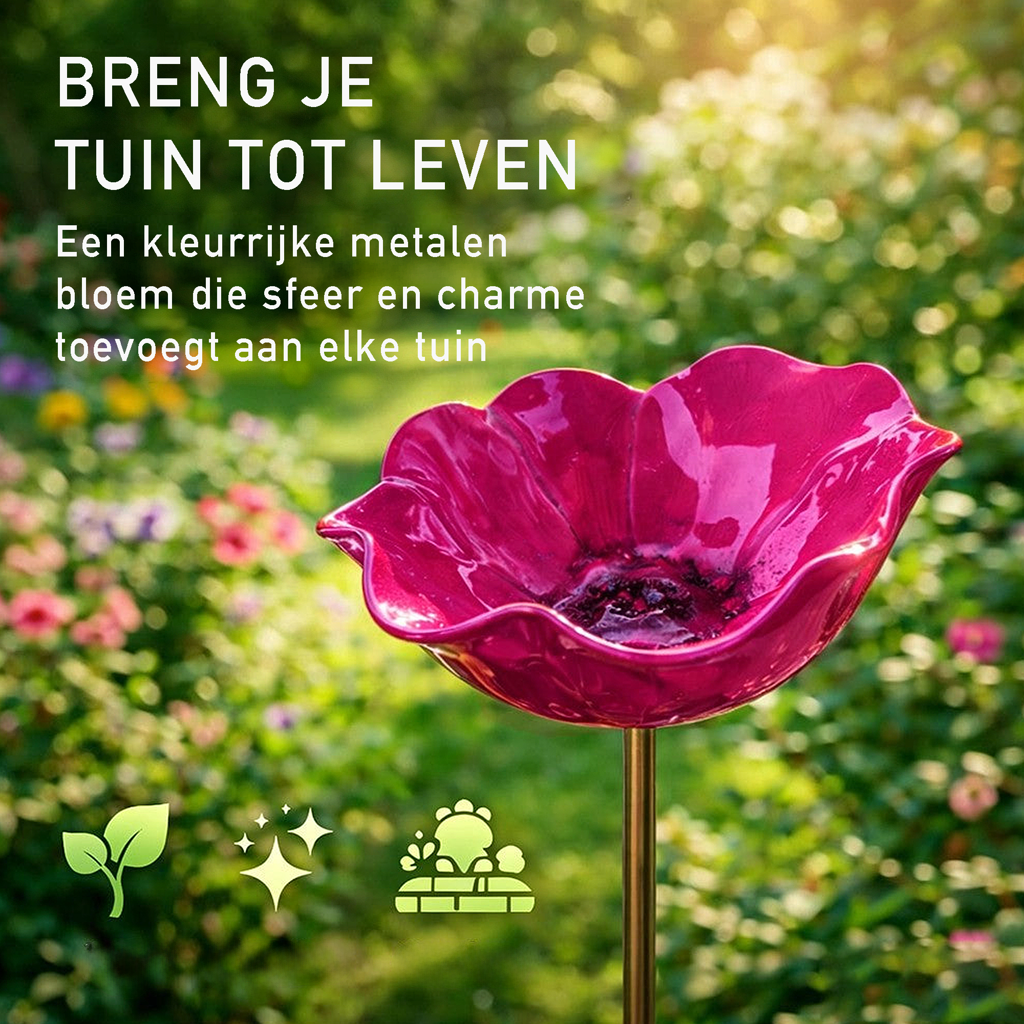 2-in-1 Tuinsteker & Mini Vogelbadje