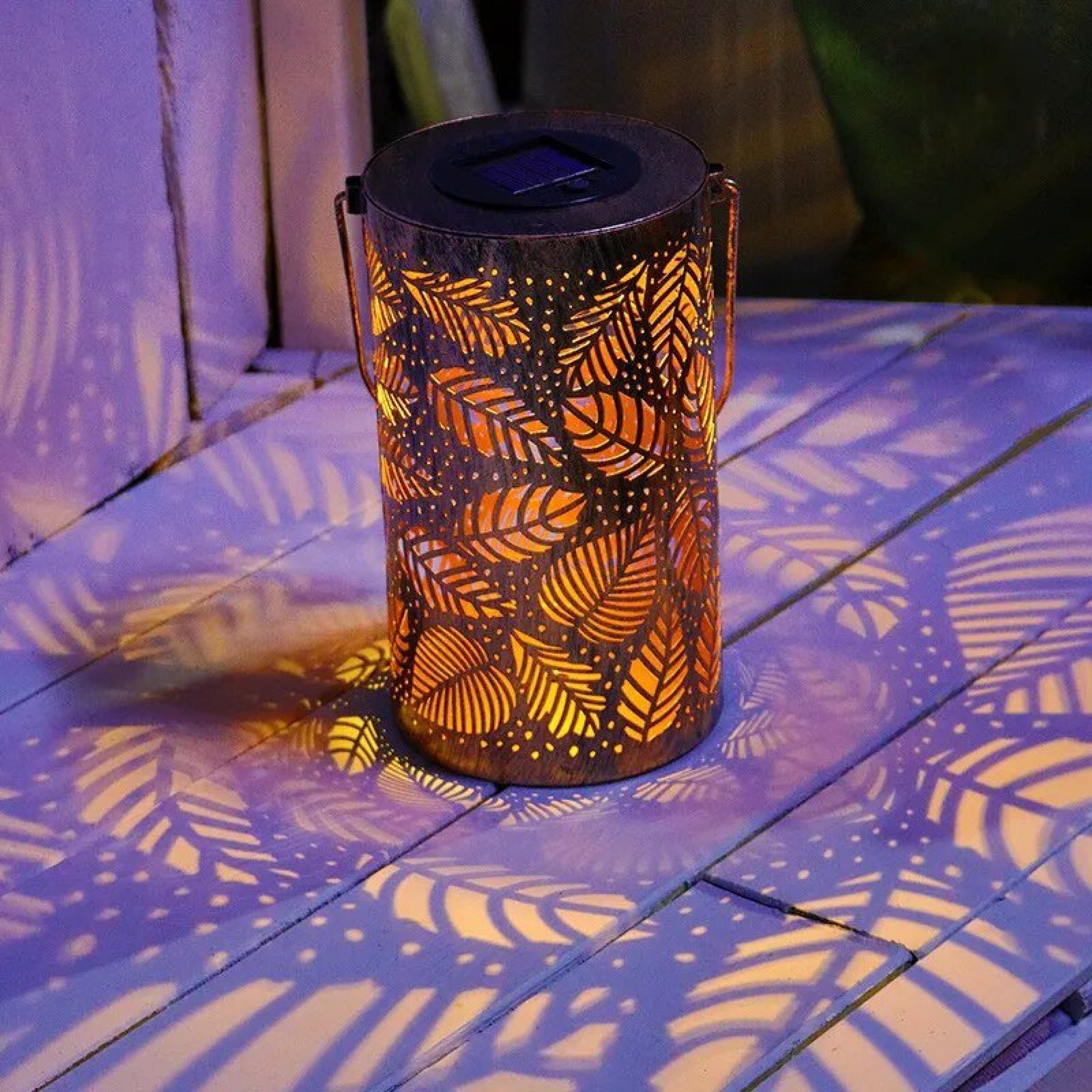 Solar lamp tuin | Zonne energie lamp met bloemen projectie