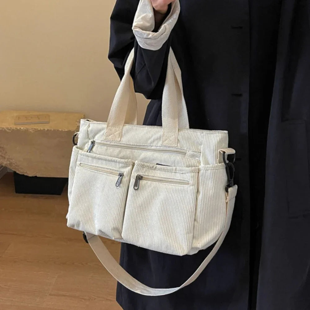 Isabella™ Chic Corduroy Shoulder Bag for Everyday Use