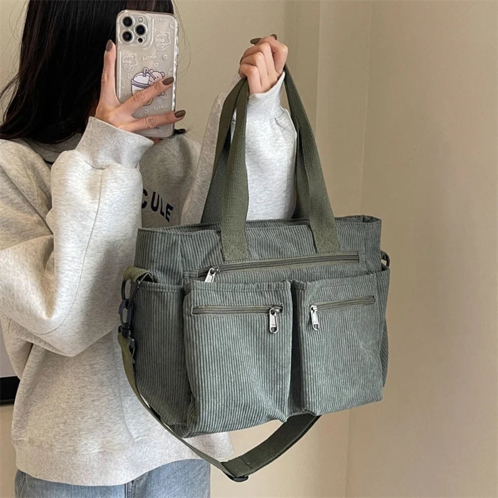 Isabella™ Chic Corduroy Shoulder Bag for Everyday Use