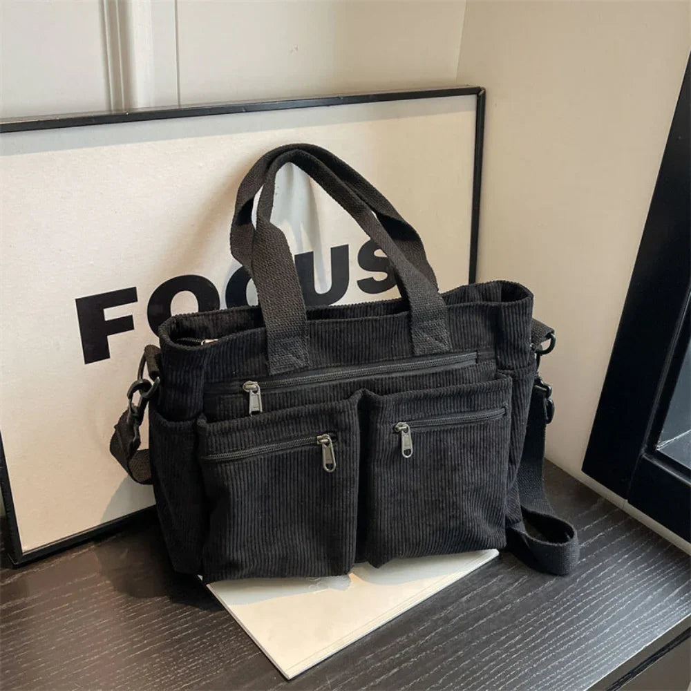 Isabella™ Chic Corduroy Shoulder Bag for Everyday Use