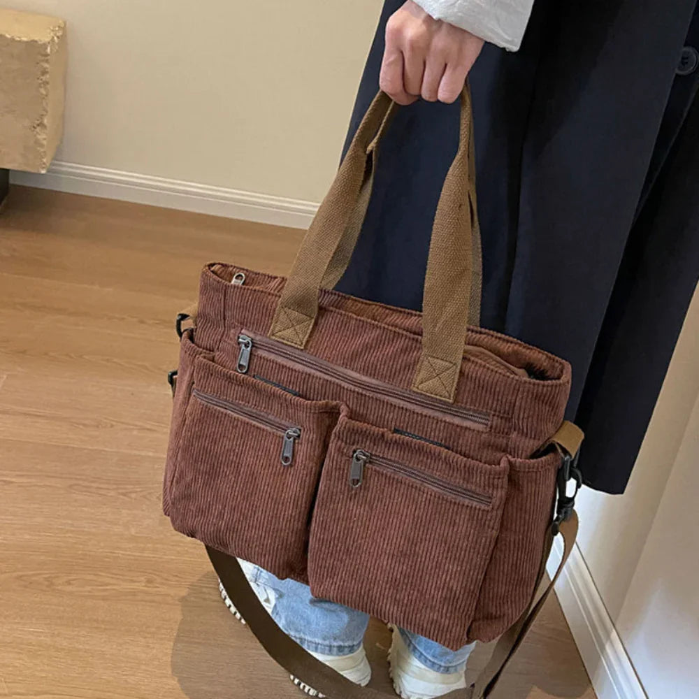 Isabella™ Chic Corduroy Shoulder Bag for Everyday Use