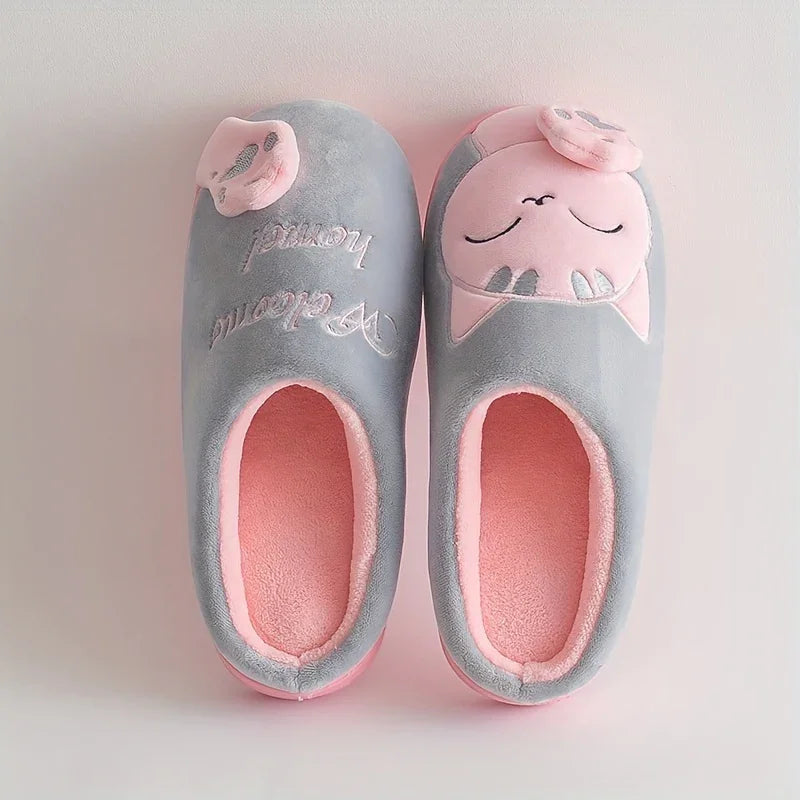 WhiskerWarm™ Cozy Slippers | Unisex Cat Print Slip-Ons with Non-Slip Sole