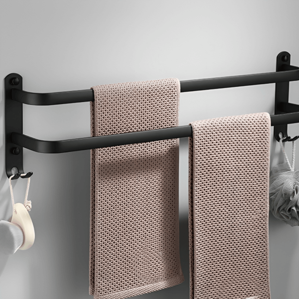 Clara™ Luxe Towel Rack with Hooks for Bathroom