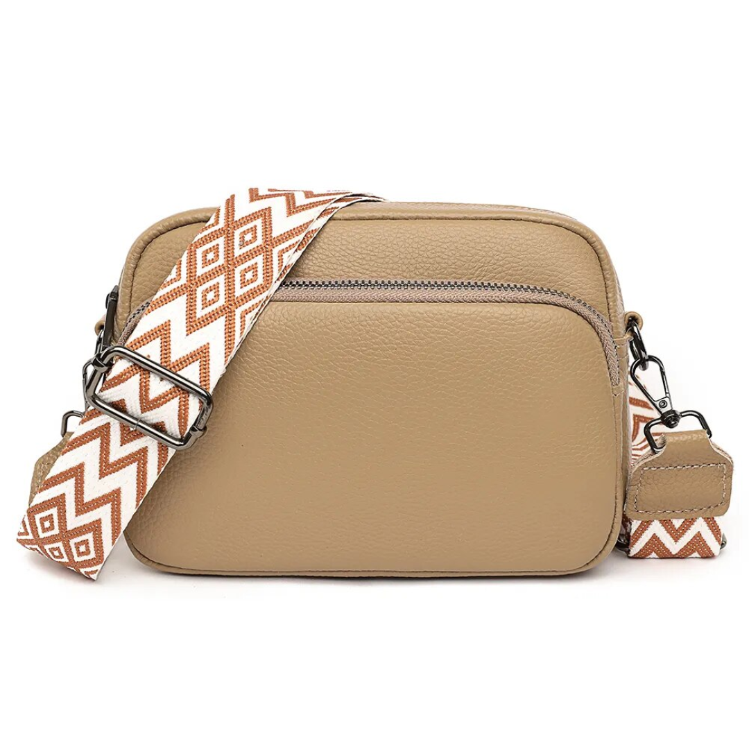 Audrey™ Chic Leather Messenger Bag with Casual Design